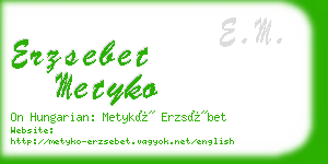 erzsebet metyko business card